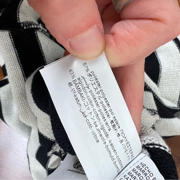 Zara Sleeveless V-Neck Long Striped Slip Dress White/Black Women's Size M - Picture 5 of 5